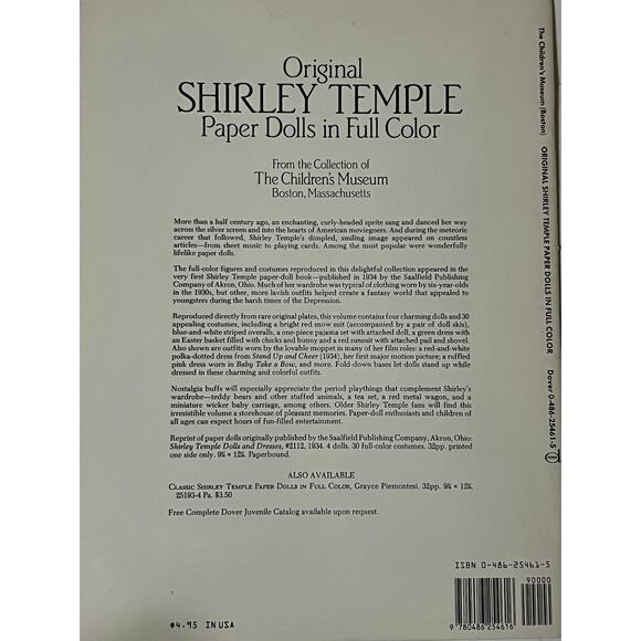 Original UNCUT Shirley Temple Full Color The Children's Museum 1988 - Picture 4 of 4
